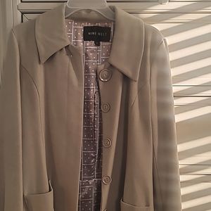 Nine West knee length coat size M
